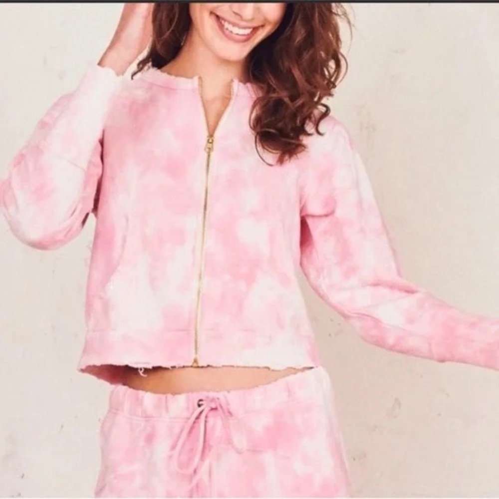 LoveShackFancy Pink Tie-Dye Jacket